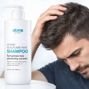 Atomy Scalp Care šampūnas valo, mažina pleiskanas ir reguliuoja riebumą. Atomy kosmetika